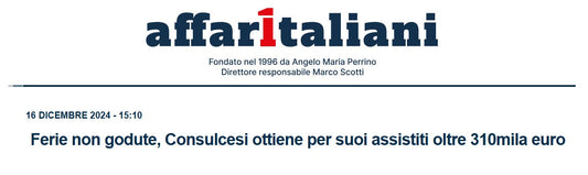 Ferie non godute, Consulcesi ottiene per suoi assistiti oltre 310mila euro